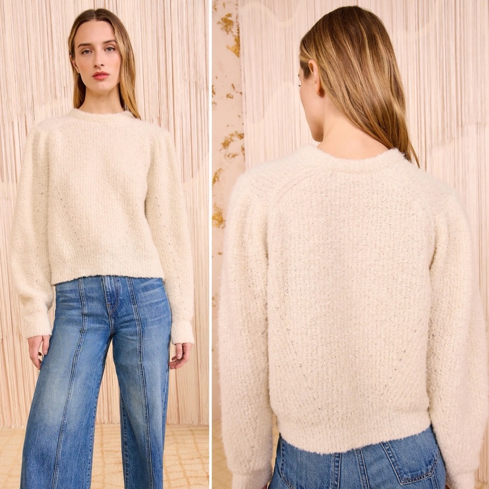 NWT Ulla Johnson Annine Alpaca Long Sleeve Pullover in Cream Size Large